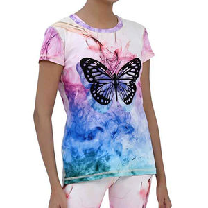 Camisetas Sublimadas con Logotipo Personalizado al Por Mayor, 100% Poliéster, Ropa Deportiva para Gimnasio, Camiseta para Mujer para Invierno - Product Image 1