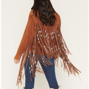 <b>Women</b> Leather Cowboy Fringe Vest Suede Western <b>Sleeveless</b> <b>Jacket</b> Tassel Motorcycle Festival Rodeo Fashion Wear Premium - Product Image 3