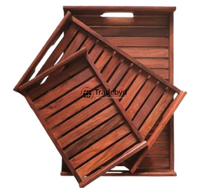 Bandeja de Servir y Plato Decorativo de Madera Moderna de Lujo, Hechos a Mano, de Primera Calidad, Móviles, para Mesa de Comedor, Tradebyd - Product Image 1