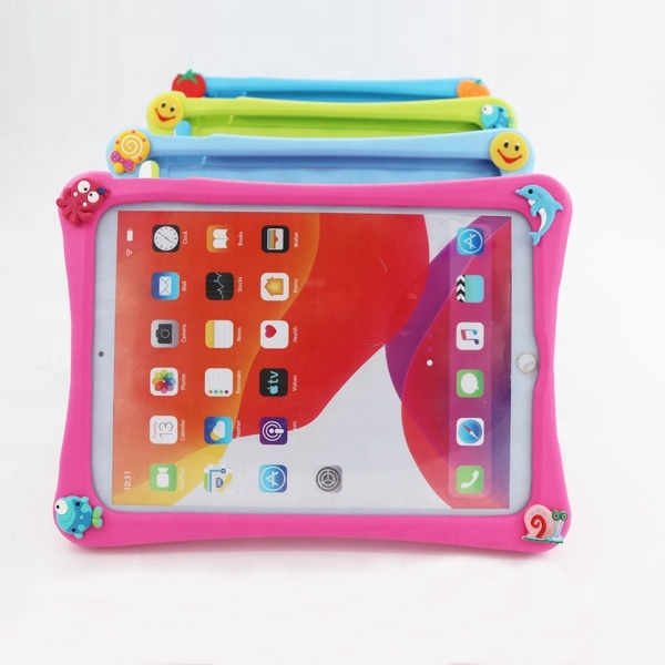 Cute Shockproof Universal Tablet Shell Case for Kids EVA Cover with Handle Injection Molded Plastic Kids Tablet Accessory