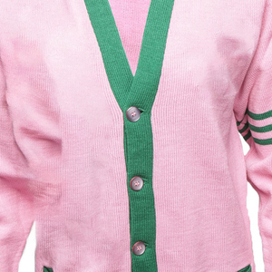 B2B Créez vos propres logos sur des cardigans roses à col en V avec manches longues, des pulls décontractés unisexes en tricot avec poches et boutons - Product Image 3