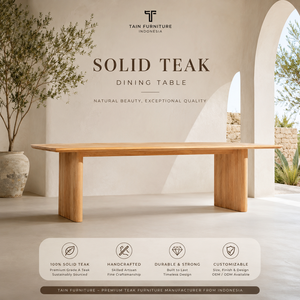 Mesa de Comedor de Madera de Teca, Fabricante de Muebles de Madera Sólida Rectangulares Personalizados OEM, Proveedor de Exportación de Fábrica ODM de Indonesia, Comercio B2B Global - Product Image 5