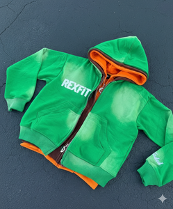 New Wholesale Streetwear <b>Zipper</b> Hoodies Heavyweight 100% Cotton Fleece Screen Printing Logo Solid Color Sun Faded <b>Zipper</b> <b>Hoodie</b> - Product Image 3