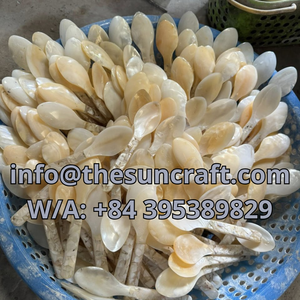 Traditional Fish Flower MOP Shell Spoon Long Handle <b>Mirror</b> Polish Custom Logo Engraved Dessert Presentation Storage - Product Image 5