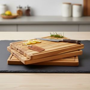 Tabla de Cortar Cuadrada Grande de Bambú, Bloque de Cortar de 1.5 cm de Grosor, Duradera, Segura para Alimentos, No Tóxica, Apta para Lavavajillas, OEM Personalizada - Product Image 3