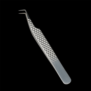 Pinces à cils personnalisées droites et courbées pour extensions de cils, ensemble de pinces à volume avec pointe en fibre et pinces à cils à pointe en caoutchouc à 90 degrés - Product Image 4