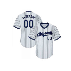 Uniforme de Béisbol Personalizado para Hombre, Blanco y Azul Marino, Nombre del Equipo, Número 00, Manga Corta, Transpirable, Poliéster, para Todas las Temporadas - Product Image 6