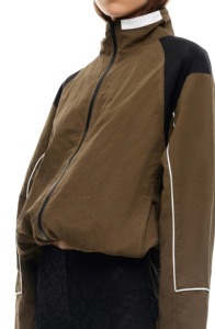Blouson à capuche marron avec fermeture éclair, coupe-vent en polyester tissé, idéal pour l'automne - Product Image 6