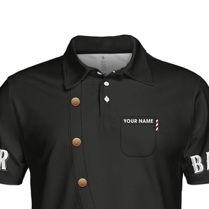Salon Barber <b>T</b>-<b>Shirt</b> Wholesale Custom Logo Embroidery <b>Polyester</b> Casual Jersey Digital Print Quick Dry Breathable Factory Price - Product Image 4