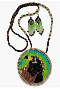 Ensemble de bijoux collier et boucles d'oreilles en perles artisanales pour tenues ethniques, occasions festives et cérémonies. - Product Image 3