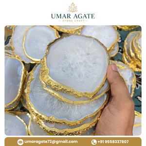 Posavasos de Cuarzo Cristalizado con Rebanada de Ágata, Grabado Temático de Amor en Piedra Natural, para Decoración del Hogar y Oficina, Suministro al por Mayor - Product Image 2