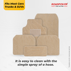 ROADPOWER (RP-MAT-188) Universal 5-Piece Premium Carpet Car <b>Floor</b> Mats For Front And Rear <b>Seats</b> Protects Vehicle From Dirt - Product Image 6