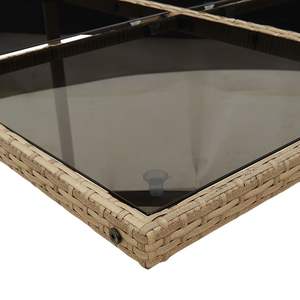 Juego de 10 Muebles de Jardín para Patio en Beige y Negro con Cojines Blanco Crema - Product Image 6