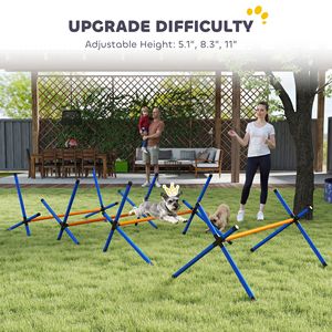Set di 4 Attrezzature Regolabili in Altezza per Agility Canina, Barre per Salti da Giardino e Borsa per il Trasporto per l'Addestramento degli Animali Domestici - Product Image 5