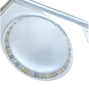 Collar de Perlas de Agua Dulce de 7-8 mm, Color Gris Humo Claro, Venta al por Mayor del Fabricante, Cáñamo Genuino, Casi Impecable, Temperamento - Product Image 5