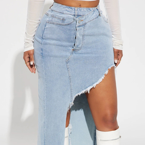 Jupe-short en jean pour femme, taille haute, boutonnée, mini-jupe décontractée, mode estivale, respirante, séchage rapide, élégante, streetwear quotidien - Product Image 3