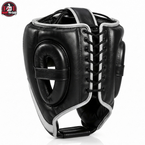 Protège-têtes de boxe et MMA 2026 en cuir durable blanc et noir, qualité supérieure, logo personnalisé, confortables, grande ouverture buccale – Nouveauté promotionnelle - Product Image 4