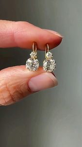 2CT Cushion Cut Lab Grown <b>Diamond</b> <b>Earrings</b>, IGI Certified E VS1 <b>Diamond</b> Drop <b>Earrings</b>, 14K White Gold <b>Dangle</b> <b>Earrings</b>, hoop earr - Product Image 3