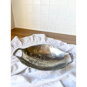 Plated Metal Decorative Serving Tray Platter for Hotel Wedding Catering Tableware Bulk Supplier Manufacturer India Export Supply - Product Image 1