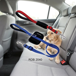 Classic Solid Nylon 2 in 1 Stocked <b>Dog</b> Leash <b>for</b> Outdoor Walking with Soft Handle and <b>Seat</b> <b>Belt</b> Adapter Made in TW - Product Image 3