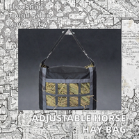 Sac à foin équestre en nylon maillé robuste, confortable et tendance, grande capacité, pour alimentation lente, réglable, avec sangle de transport – Vente en gros