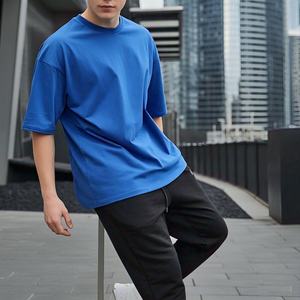 Camisetas de gran tamaño para hombre, ropa de calle de manga corta, de algodón 100%, de ajuste holgado, 200GSM - Product Image 2