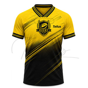 Maillot de rugby pour hommes en gros, 100 % polyester, séchage rapide, design uni, respirant, léger, confortable, pour l'entraînement sportif - Product Image 1