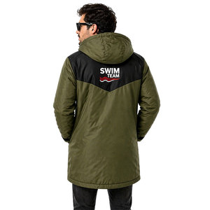 Custom Logo Swim <b>Parka</b> Long <b>Waterproof</b> <b>Jacket</b> Warm Fleece Lining Oversized Hooded Changing Robe for Swimmers Surfing Beach Use - Product Image 5