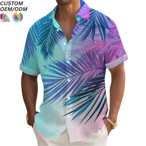Casual Summer Breathable Single-Breasted 100% <b>Polyester</b> <b>Shirts</b> for Men - Product Image 5