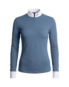 Camiseta de entrenamiento de malla para equitación de manga larga para mujer, fabricante de camisetas de equitación - Product Image 1