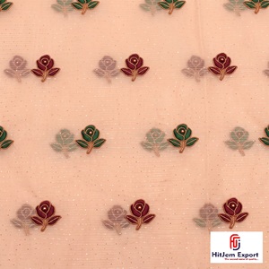 Tissu brodé en gros directement de l'usine pour vêtements, fabrication sur mesure OEM ODM, fabricant de textiles, tissu fabriqué sur commande - Product Image 2