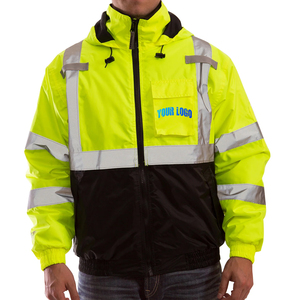 Wholesale Cotton ANSI Class 1 Waterproof LED Flash Hi Vis Winter Work Protection <b>Jacket</b> Custom Logo Safety Warm <b>Reflective</b> <b>Men</b> - Product Image 4