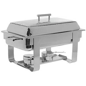 Recipiente para buffet de acero inoxidable de alta calidad con tapa de vidrio para presentación de alimentos en bodas, fiestas y catering. - Product Image 2