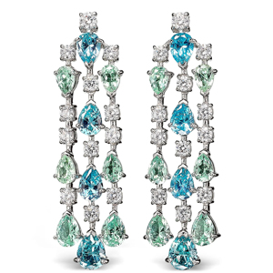 Boucles d'oreilles pendantes romantiques pour femmes avec topaze taille poire et diamant, en alliage plaqué rhodium, bijoux de soirée - Product Image 1