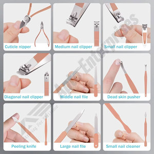 Juego de Herramientas de Manicura de Acero Inoxidable, Kit Completo de Cuidado Personal para el Cuidado de las Uñas, 31 Piezas, Cortaúñas y Set de Pedicura, Rosa Lujoso - Product Image 5