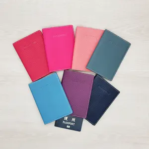 [Selección caliente] Castello italiano de cuero suave funda delgada para pasaporte accesorios de viaje rojo rosa fucsia púrpura azul marino verde azulado azul claro