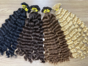 Extensions de cheveux à pointe plate pré-collées, colle forte italienne, 100% cheveux humains Remy, cuticules intactes - Product Image 6