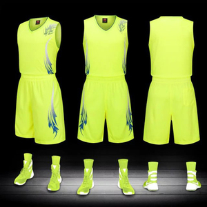 Maillots de basket-ball pour garçons, jaune doré, bleu royal, motif flamme, uniformes de basket-ball pour garçons, vêtements de sport, tenue de sport - Product Image 2