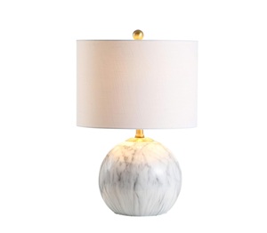 Luxury Black Marble <b>Table</b> <b>Lamp</b> With Cylindrical Pedestal Base And Refined Contemporary Ambient Lighting Design - Product Image 3