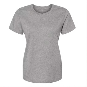 Camiseta de Manga Corta para Mujer, Cuello Redondo, Color Sólido, Corte Regular, Tejido de Punto, Informal, para Todas las Temporadas, Negra, Azul Marino, Gris, Rosa, Blanca - Product Image 6