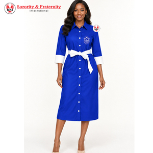Vestido Casual Maxi de Verano para Mujer, Diseño Personalizado de la Hermandad Zeta Phi Beta, 100% Algodón, Antiarrugas y Transpirable - Product Image 2