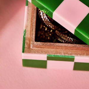 Unique Rectangle Resin Inlay Decorative Jewelry Box Handmade Storage Organizer for Rings Other Home Storage & Organization - Product Image 4