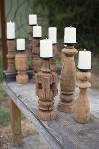 Eco Friendly Handcrafted Wooden Candle Stand Holder Farmhouse Solid Wood Pillar Candle Holder for Home Decor Wedding Tablle - Product Image 5