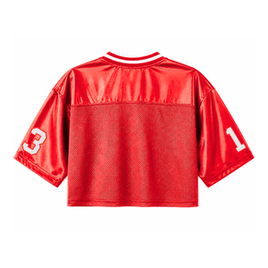 Camiseta personalizada Delta Sigma Theta Sorority con cuello en V, color sólido, manga corta, roja y blanca, estilo casual para mujer, de malla de poliéster. - Product Image 3
