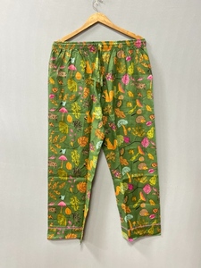 ชุดนอนผ้าฝ้ายลำลองสไตล์อินเดียสำหรับผู้หญิง 100% เนื้อผ้านุ่มพิเศษ ระบายอากาศได้ดี ลายพิมพ์บล็อกสี  ชุดเสื้อและกางเกงไซส์ใหญ่ - Product Image 3