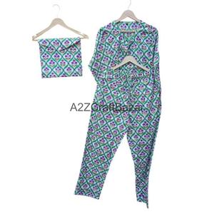 Ensemble pyjama de nuit pour femme, fait main, été/hiver, imprimé floral de luxe, 100% coton respirant et doux, cadeau pour demoiselle d'honneur - Product Image 5