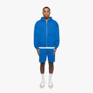 Sudadera con Capucha Azul para Hombre, Corte Holgado, Color Sólido, Tejido de Punto, 100% Algodón, Antiarrugas, Estilo Urbano, 420 Gramos, Casual - Product Image 4