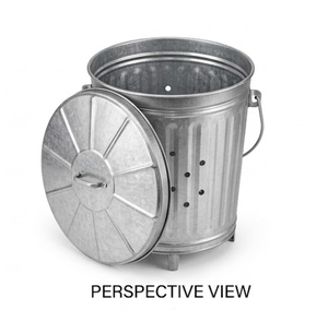 Contenedor de Compostaje para Exteriores de Acero Galvanizado de 7.5 Galones con Tapa - Product Image 3