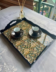 Plateau en bois de qualité supérieure avec motif floral imprimé en émail pour événements spéciaux, cuisine et service à domicile - Fabricant de produits - Product Image 2