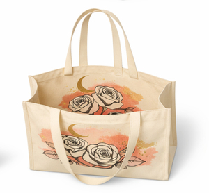 Custom Logo Heat Transfer Print Heavy Duty 12OZ Natural Cotton Canvas Tote <b>Bags</b> Bottom Gusset Side Zipper Pocket - Product Image 4